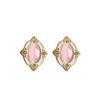 Silver Needle Diamond Drip Oval Opal Earrings Retro Sweet Temperament Earrings Court Style Fashion Earrings