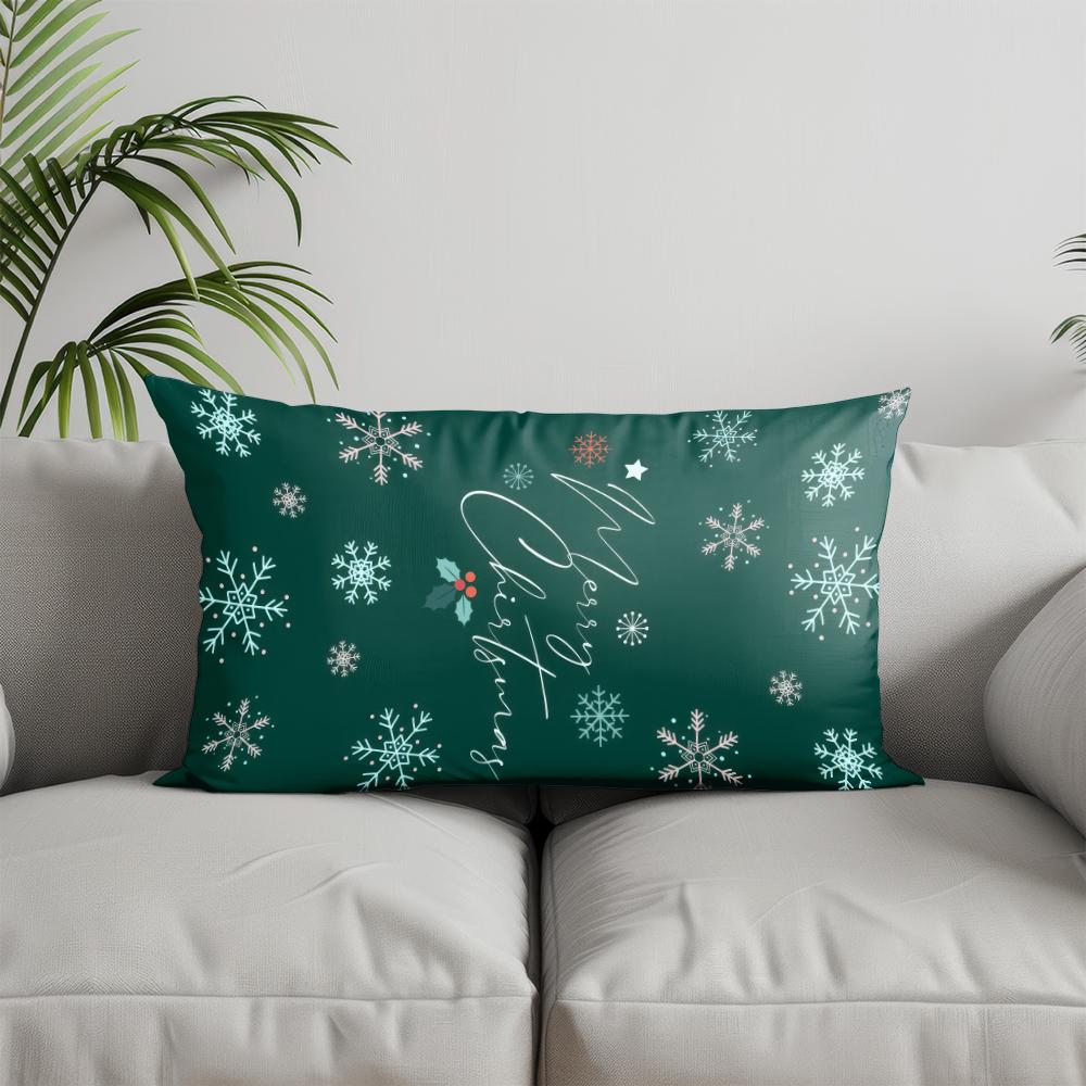 Home Decor Merry Christmas Snowflake Pillow Suitable For Sofa Bedroom Car Pillow Cover Cushion Rectangular Back Cushion