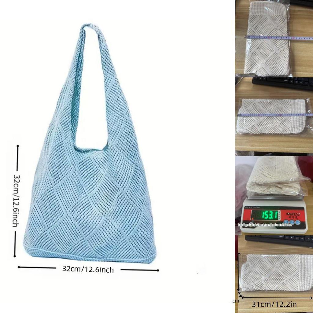 Women's Crossbody Shoulder Bag - Spring Summer Hollow Knit Style