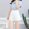 2024 Women's High-Waist A-Line Black Suit Shorts - Spring to Autumn Wear, Loose, Slimming, Wide-Leg