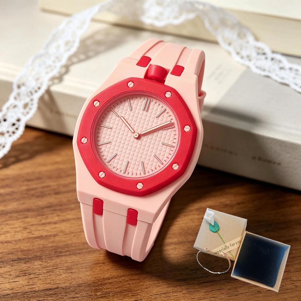Orologio al Quarzo Unisex con Cinturino Colorato in Silicone per Donna Uomo Moda da Polso
