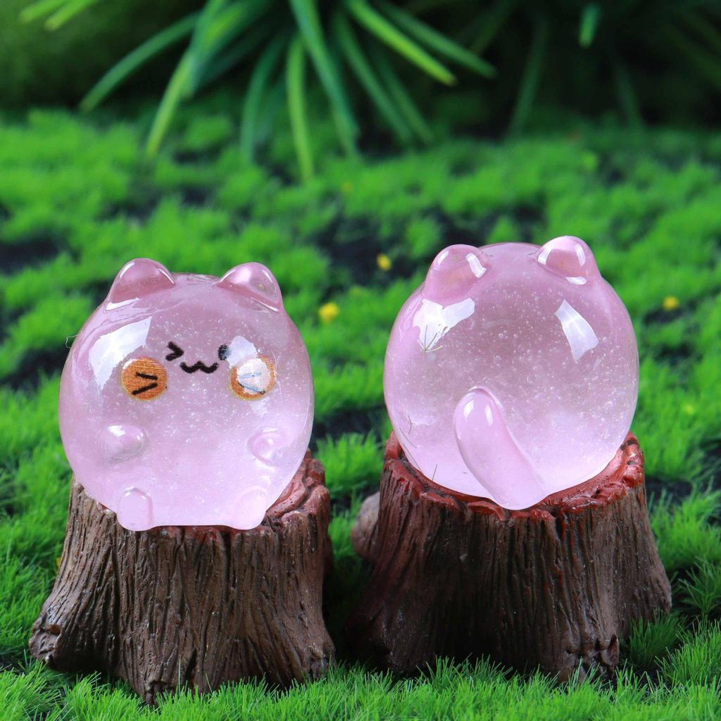 Adorable Luminous Kitten Resin Ornaments for DIY Miniature Gardens