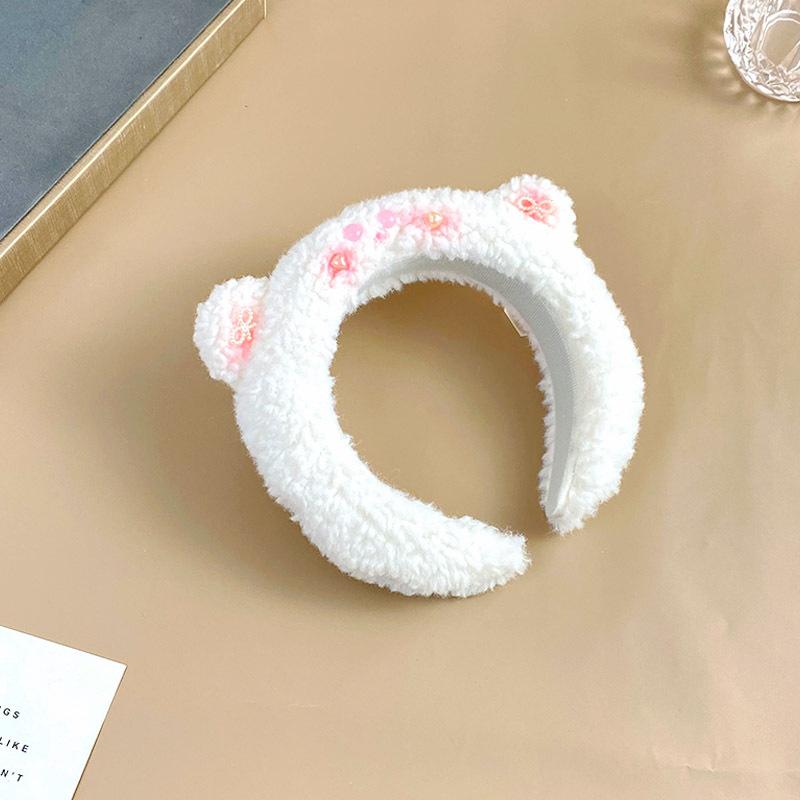 

Cute Style Headbands Shy Rouge Bear Womens Soft Hair Accessories Fix Hairs білий