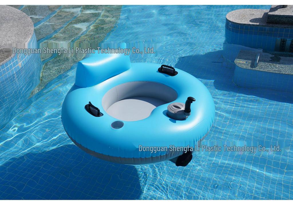 Motorized Inflatable Pool Lounger with Propeller and Foldable Backrest