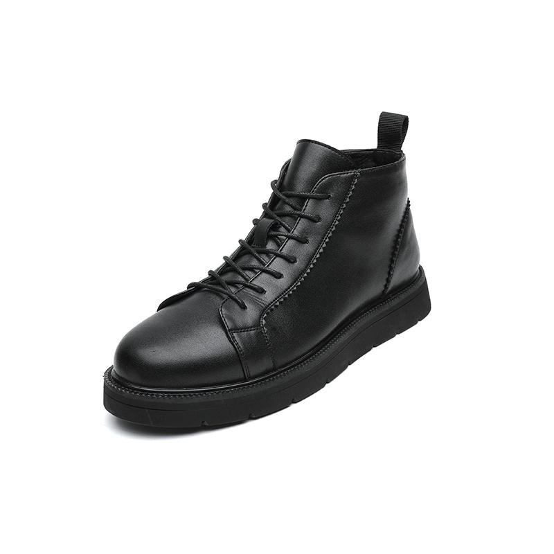 

Новое поступление Повседневная кожаная обувь для мужчин Удобная Противоскользящая Мужская обувь для ходьбы Уличные Кроссовки на шнуровке Трекинговая обувь 44 чёрный