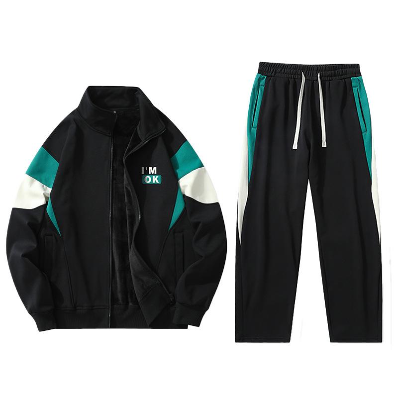 Men's Spring and Autumn Casual Sports Fashion Suit Men's Jacket + Trousers 2-piece Suit Hip Hop Streetwear Sports Suit Korean Style