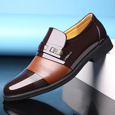 2025 Direct Sales Glossy Leather Shoes Men's Casual Formal Wear Business Inner Height Increase Men's Shoes Breathable and Non-slip