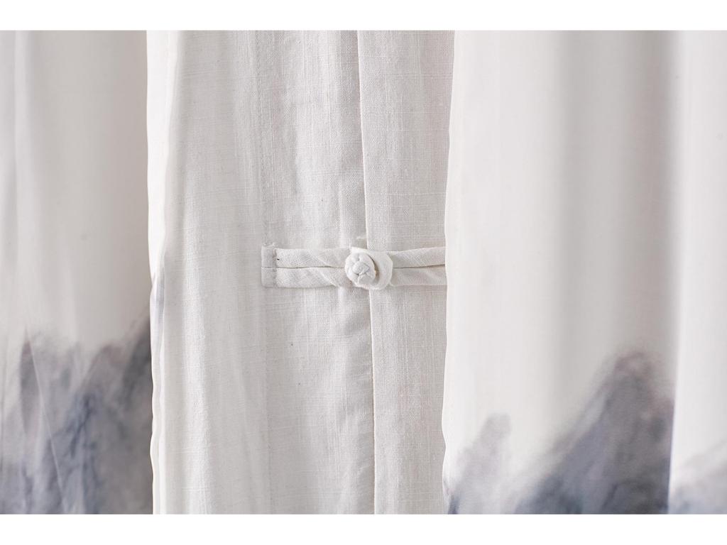Men's Chinese Style Cotton Linen Long Spring Shirt - National Performance Stage Robe
