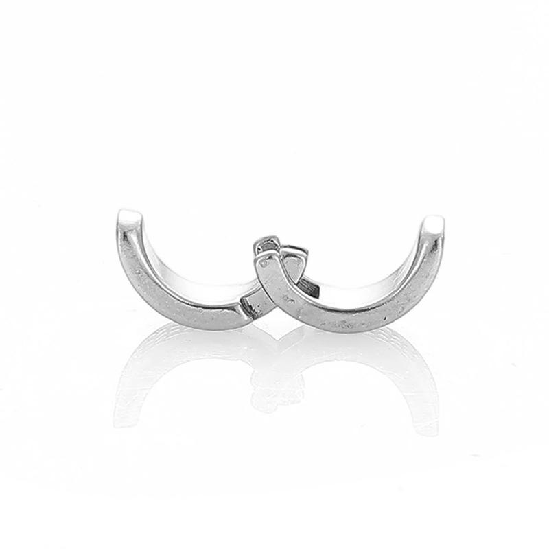 Retro Skull Rose Stainless Steel Clip-On Punk Earrings