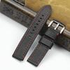 18 19 20 21 22mm Soft Black with White Red Stitches Genuine Leather Watchband For Samsung S2 S3 Military Big Pilot  Watch Strap