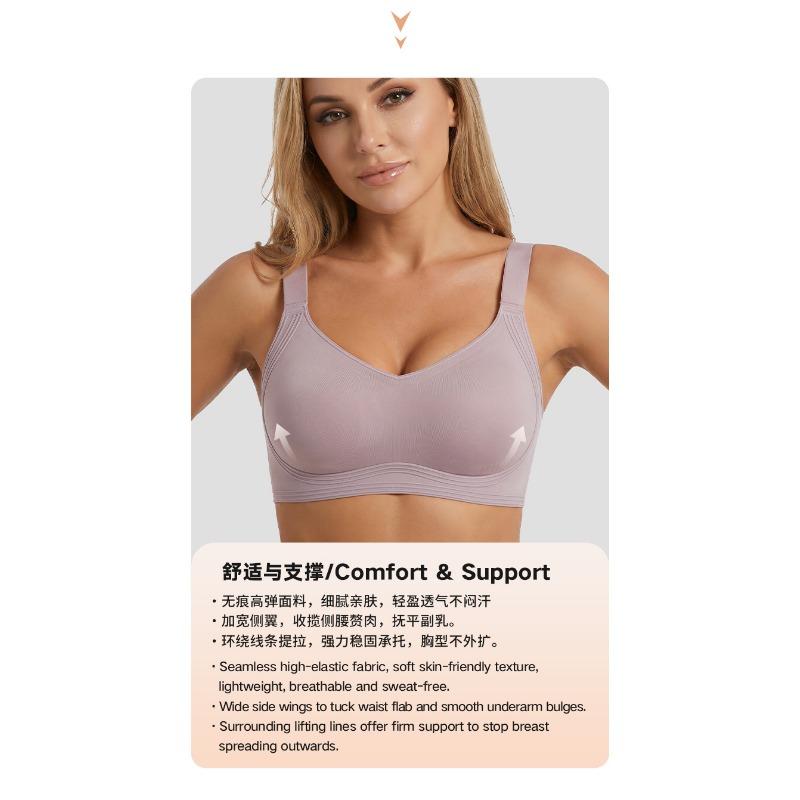 Women Seamless Soft Support Wireless Large Bust Breathable Daily Bra
