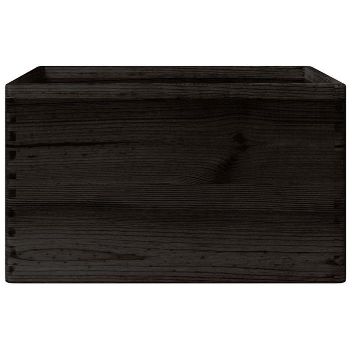 Wooden Box with Black Handles 40x30x23 Cm Solid Pine Wood