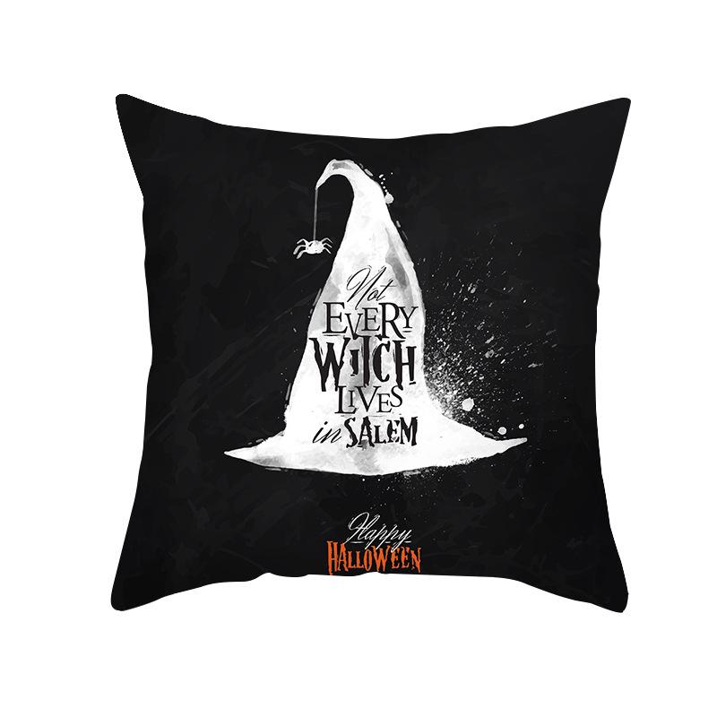 New Nordic Halloween Throw Pillow Cover Black Letter Print Sofa Cushion Cover Cushion Cover Home