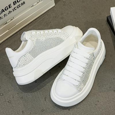 Thick-soled Heightening Love Women's Summer New Rhinestone Fashion Breathable Mesh Casual Shoes