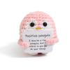 Positive Crochet Potato Doll with Card Handmade Knitted Emotional Support Hug Pocket Cucumber Ornament Room Decor Christmas Gift