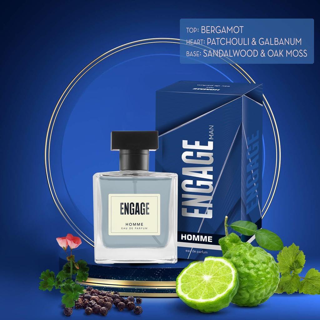 Engage Moments Luxury Perfume Gift for Men, Long Lasting, Diwali Gift, Fresh & Woody, Pack of 2, 200ml