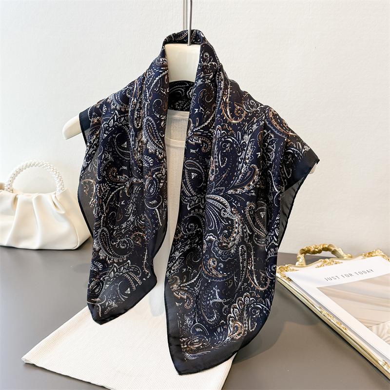 

Silk Scarf Women s Hijab Fashion Shawl Wraps Bandana Headband Ribbon Headscarf Handkerchief Luxury Brands Neckerchief 70x70cm