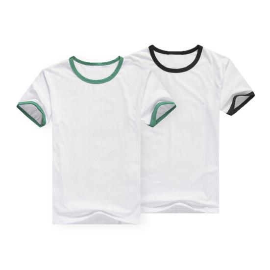 Men Summer Sports T-shirt Short Sleeve O Neck Sweat Absorption Quick Dry Soft Breathable Contrast Color Elastic Advertising Shirt Sports Meet Top