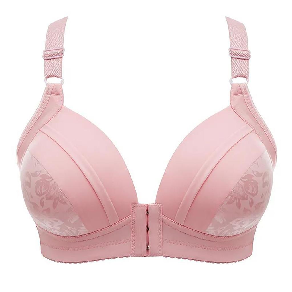 Damenmode Bedruckter Frontknopf Schultergurt Unterwäsche Brustwarze Bequemer BH