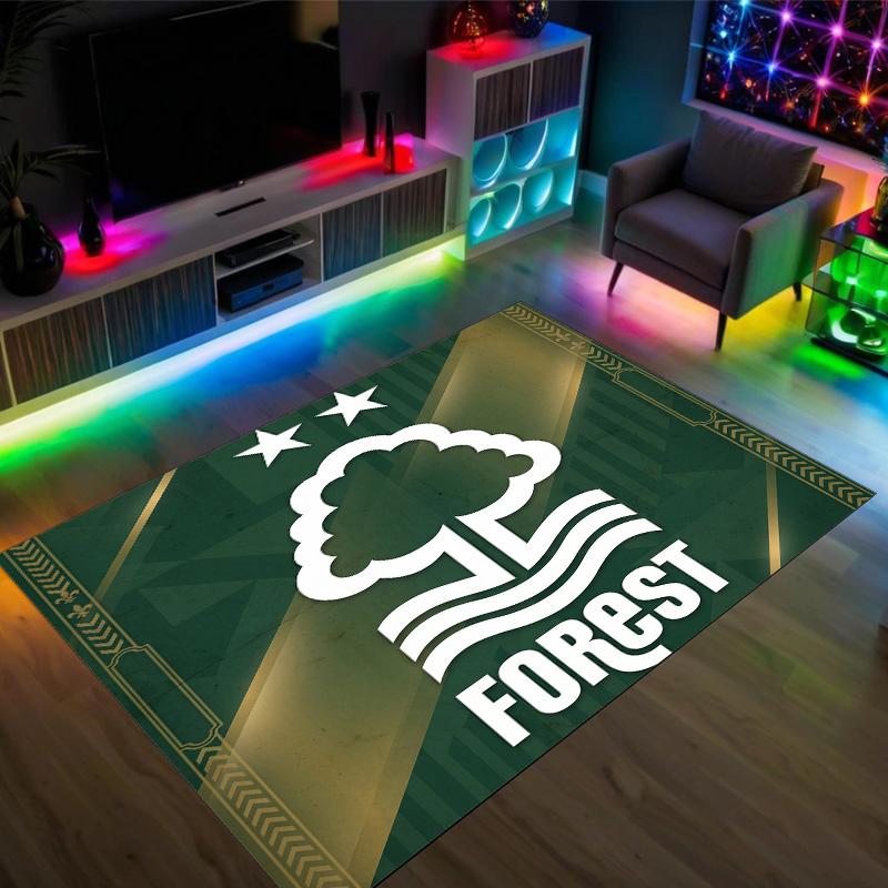 Nottingham Forest Design Kristall Samt Teppich Gemütlich Nicht?Rutschfester Teppich mit Aufdruck für Schlafzimmer Wohnzimmer Eingang