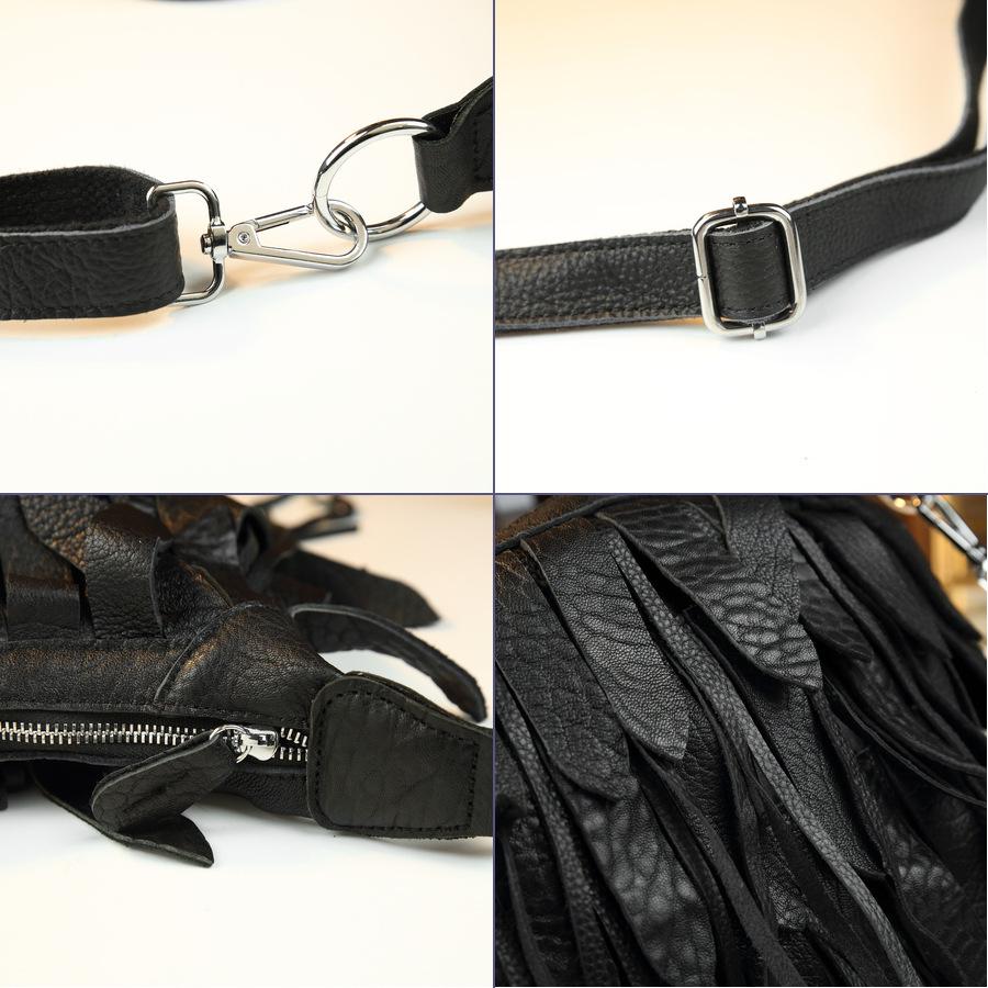 Fashion Tassel Bag Women'S Leather Piece Retro Shoulder Crossbody Large Capacity Tote Bag