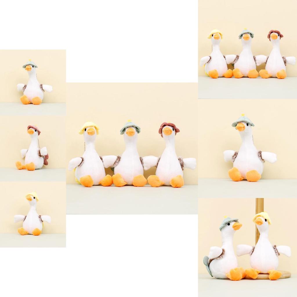 Cute White Goose Plush Toy Keychain Cartoon Duck Doll Backpack Accessory