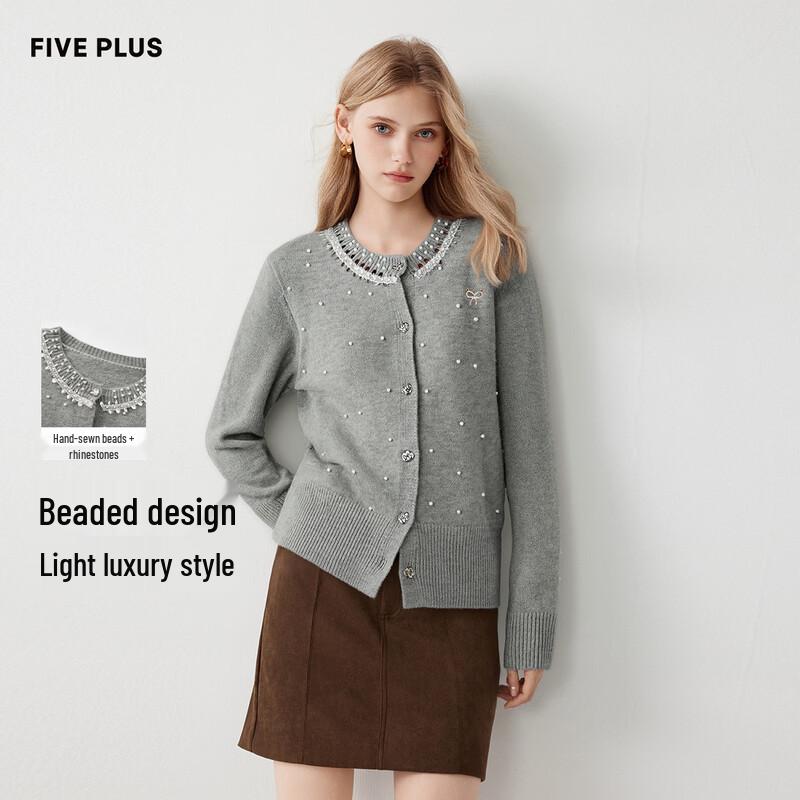FivePlus Beaded Knitted Cardigan One Size