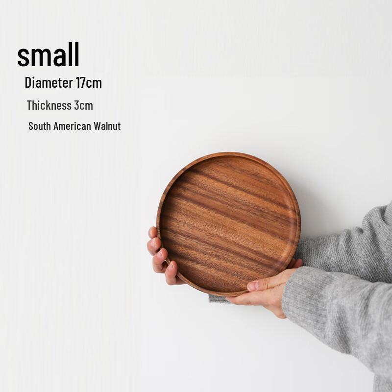 Yuyi Angel Solid Walnut Round Serving Tray