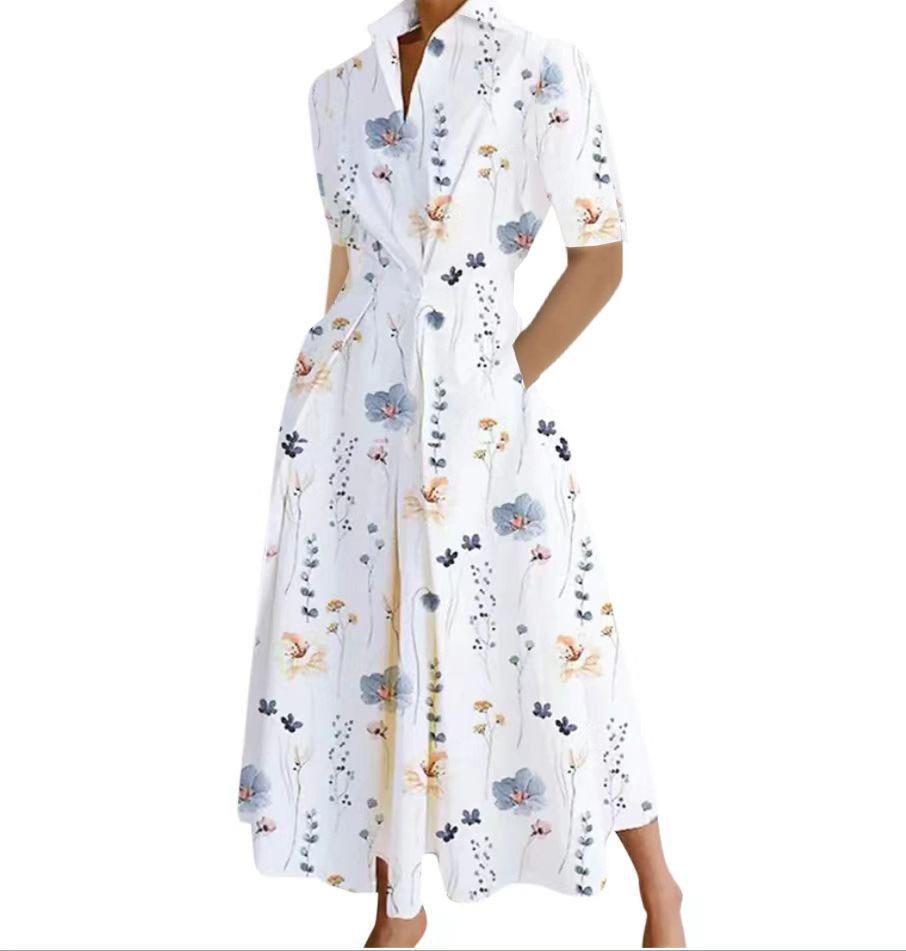 New Medieval Retro Plus Size Fashion POLO Collar Loose Pendulum Women's Dress