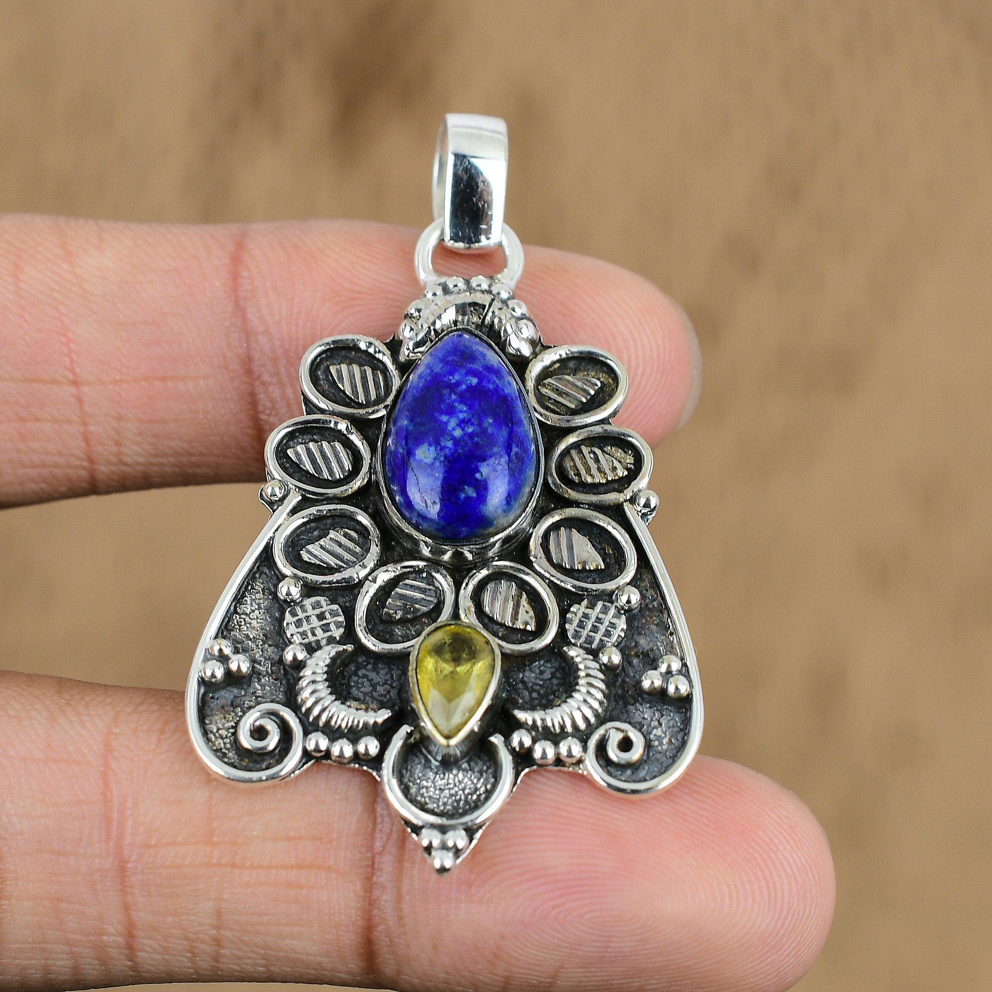 

Wedding Gift For Her 925 Sterling Silver Natural Sodalite Gemstone Pendant