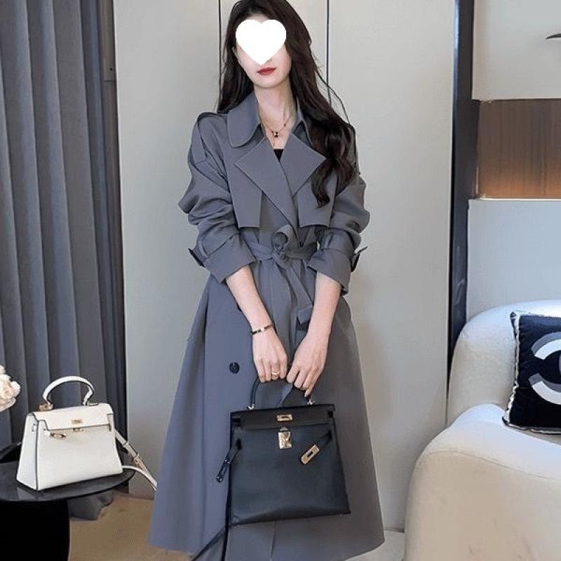 

Высококачественный тренч средней длины 2025: Элегантная Короткая Британская Повседневная Куртка для Весны и Осени XL for 125-135 lbs