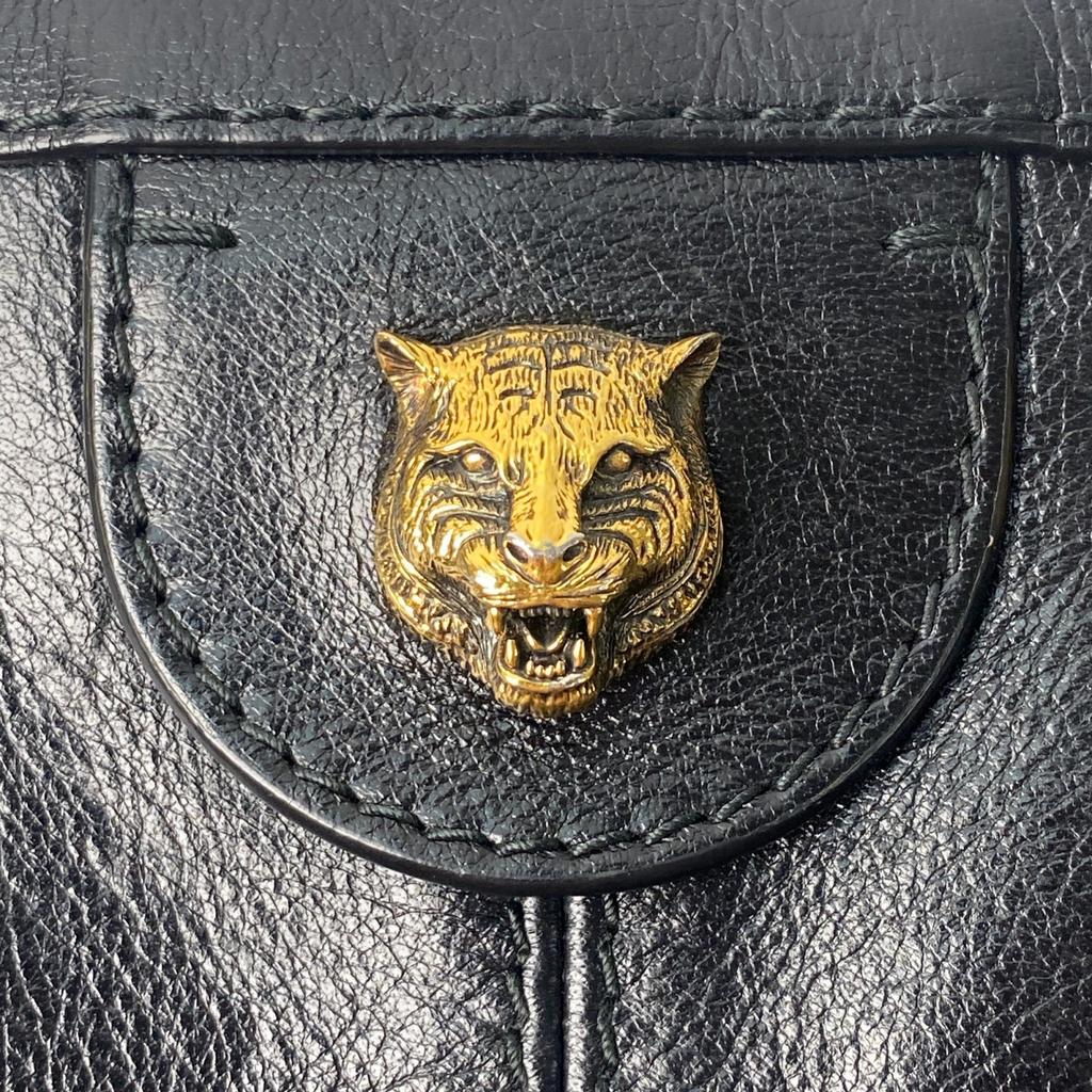 Used GUCCITote Bag Black/gold Leather Women