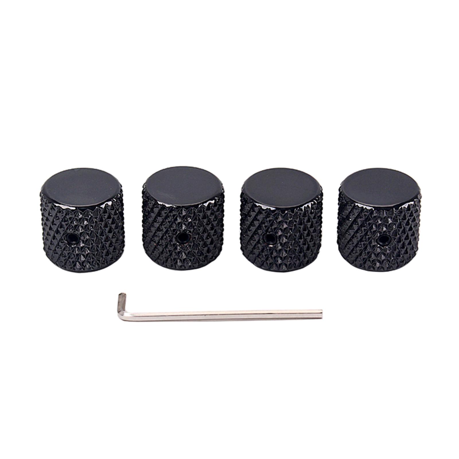 

20x20mm Mini Solid Full Aluminum Alloy Knob Button for Guitar AMP Effect Pedal Cabinet 6mm Shaft Hole Black Color