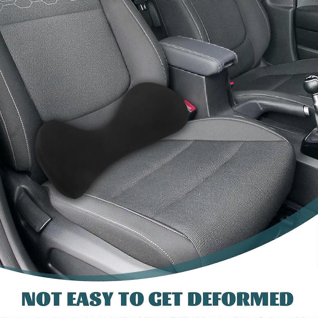 Ergonomic Black Lumbar Support Pillow for Office Chair and Car Use, Foam Cushion with Fabric Cover, 12 x 12 Inches