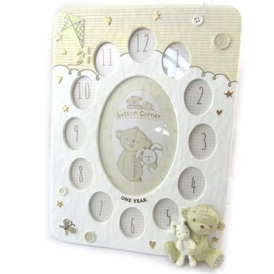 [N5208] - White Beige '1st Year' Collage (Teddy Bear)