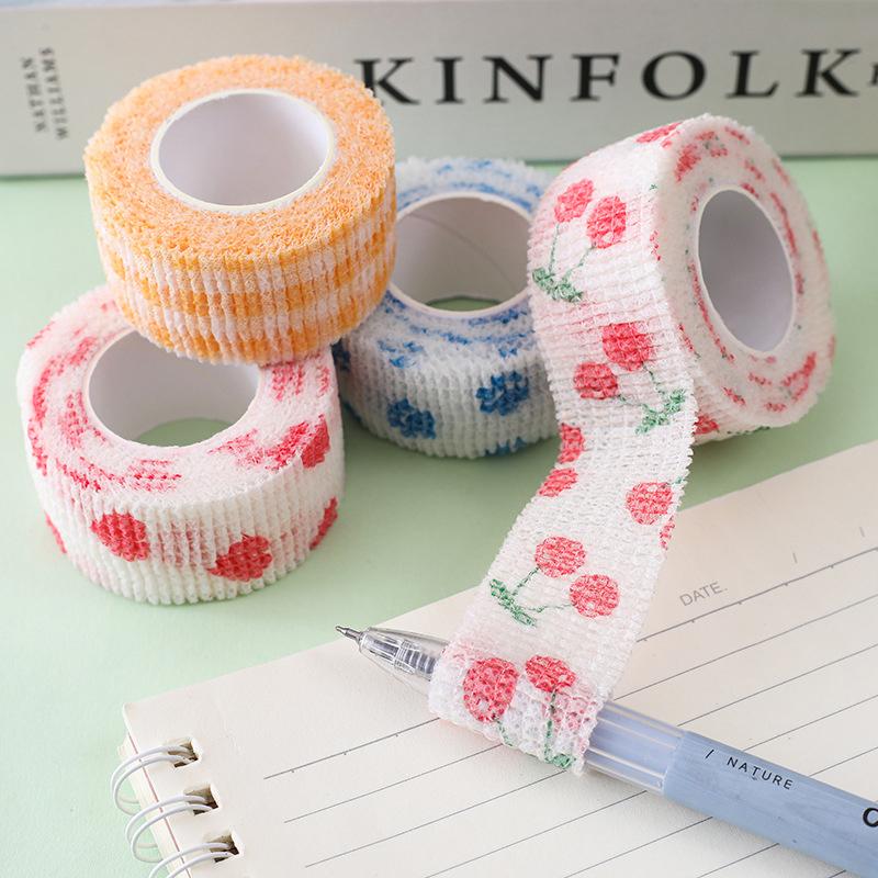 5Pcs Finger Guard Bandage Writing Printed Medical Self-Adhesive Bandage Sports Tape Non-Woven Elastic Pet Tattoo Bandage