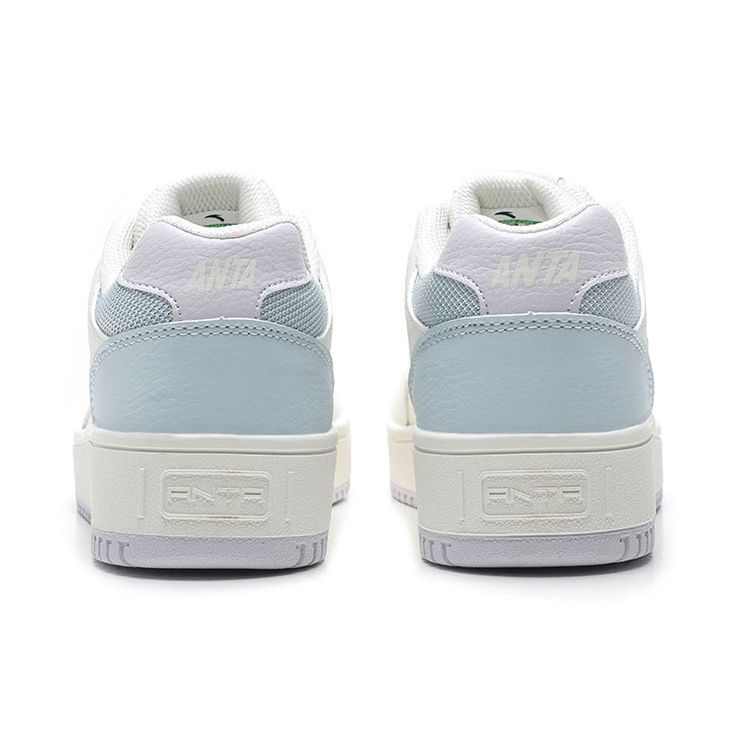 Anta Little Inspiration Non-Slip Lightweight Low-Top Skate Shoes Women Sneakers White Blue Purple 922518068F-1