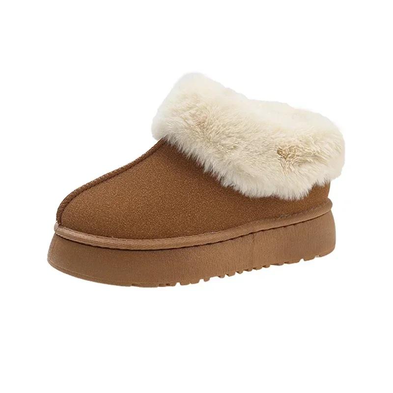 

Новые теплые ботинки женские зимние туфли на плоской подошве короткие плюшевые меховые ботильоны для зимы повседневная обувь спортивные замшевые ботинки для мотоциклистов на платформе 41 коричневый