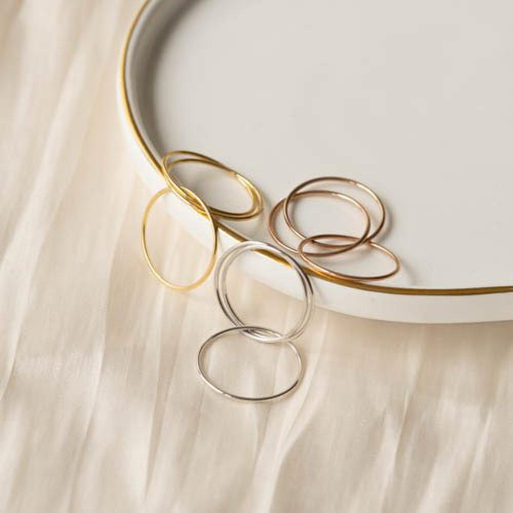 

925 Silver Layered Silver Thread Ring Knot Friendship 14K pink plating