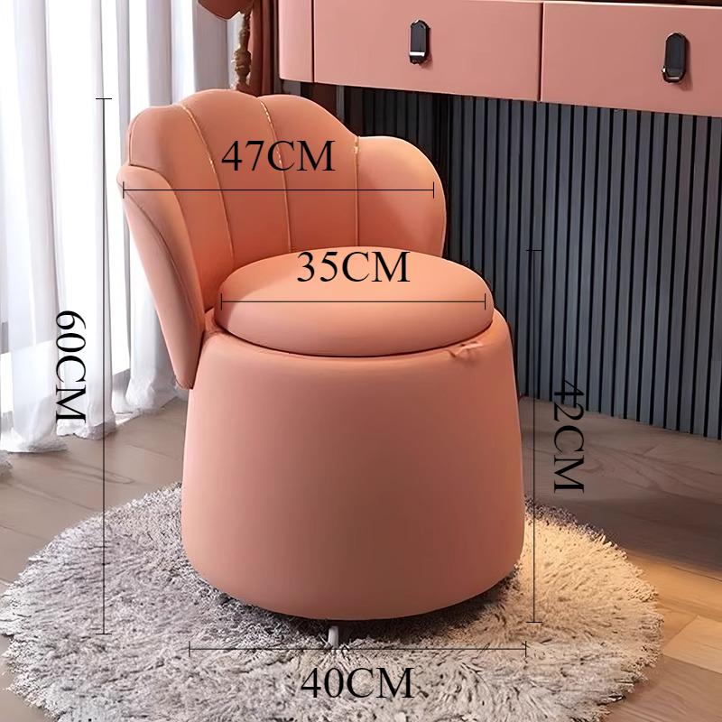 Wooden Stool with Storage Space Makeup Backrest Stool with Wheels Removable Portable Shoe Changing Footstool Home Furniture