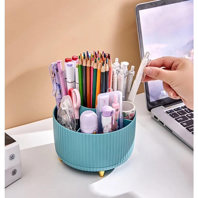 360 Grad drehbarer Stifthalter, großes Fassungsvermögen, Stifthalter, Kunststoff-Schreibtisch-Organizer, Make-up-Pinselhalter