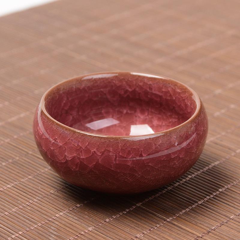 Cracked Ice Ceramic Zisha Tea Cup Set: Portable Gongfu Tea Tasting Set, Ideal for Weddings and Festivals.