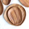 South American Walnut Melon Seeds Plate Japanese Solid Wood Snacks Fruit Dessert Tray Creative Acacia Wood Dessert Plate