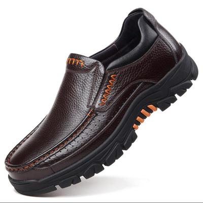 100% Γνήσιο Δερμάτινα Ανδρικά Παπούτσια Loafers Μαλακό δέρμα αγελάδας Επαγγελματικά υποδήματα Χοντρή σόλα Ανδρικά καθημερινά παπούτσια slip-on