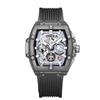 Custodia Trasparente Onola Orologio Quadrato Moda Luminoso Giovanile Studente Orologio da Uomo