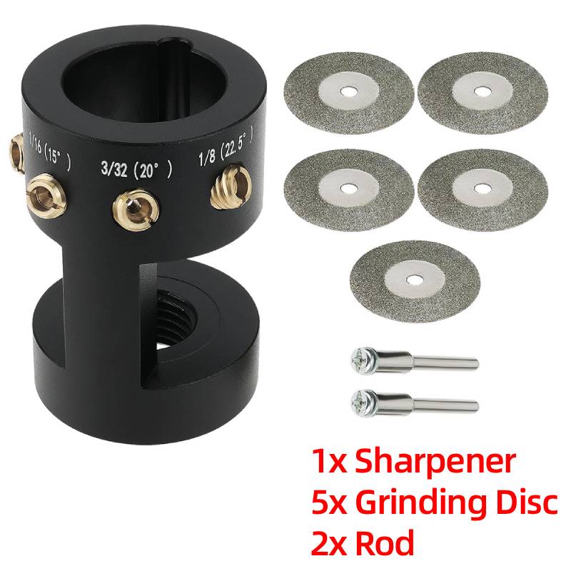 

Tungsten Sharpener Multi Angle & Offsets Tungsten Grinder with Wheels & Connecting Rod with Cut Off Slot for Most Rotary Tools