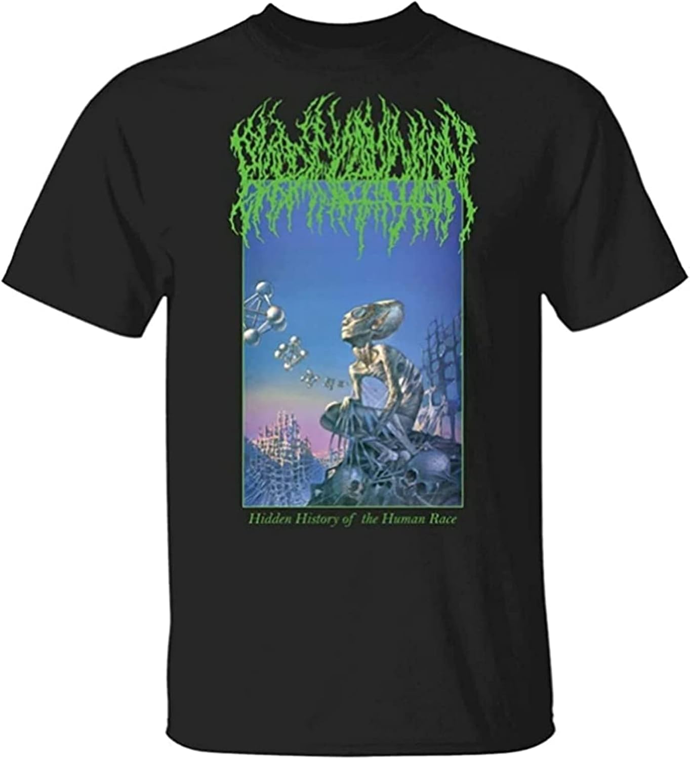 ATONG Blood Incantation Hidden History of The Human Race Mens Men T Shirt Size L чёрный