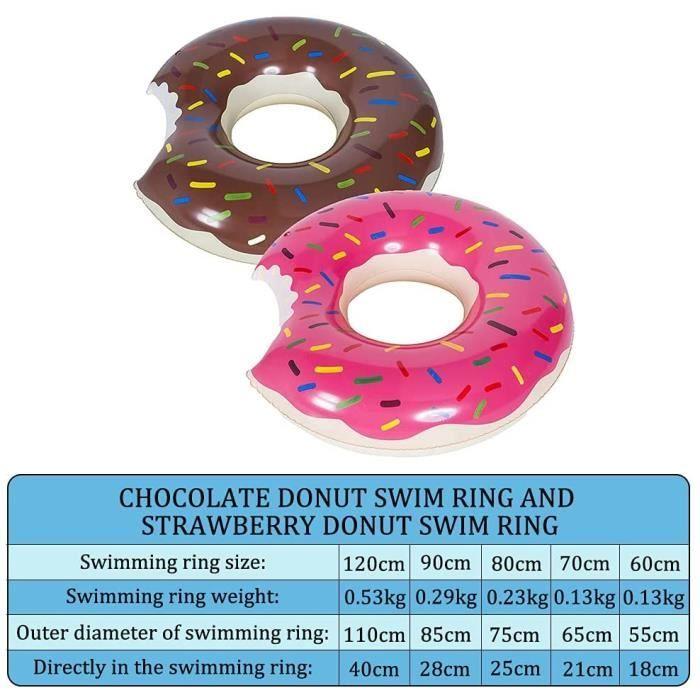 Anneau de Natation - Bouée Donut - 120 cm - Vinyle Extra-Épais - Mixte - Pour Adultes et Enfants
