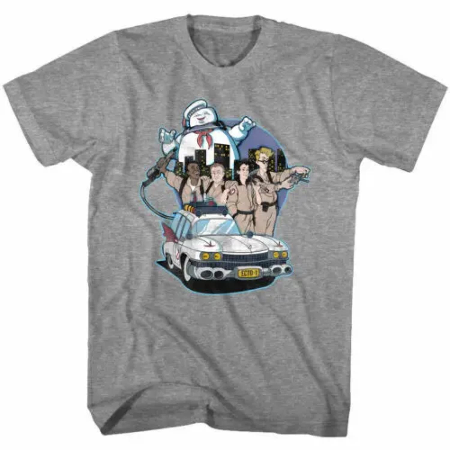 Ghostbusters Cartoon Squad Goals Men s T-Shirt Marshmallow Man OFFICIAL TV Merch S чёрный