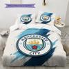 Manchester City Pattern Bedding Quilt Set  Home Decoration  Gift (1 * duvet cover + 2 * pillowcase  without core)